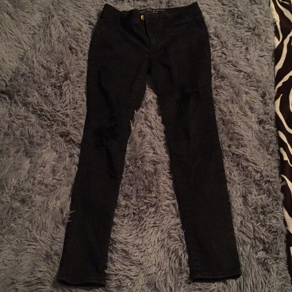 Distressed Super Skinny Jeggings American Eagle